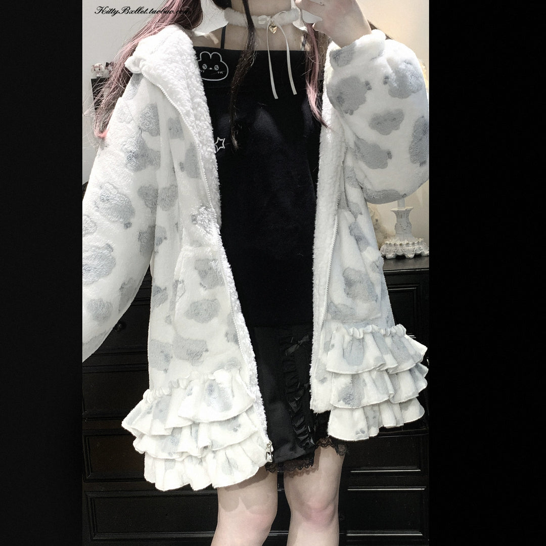 Kawaii Winter Coat, Skirt-Inspired Hem 44067:795115