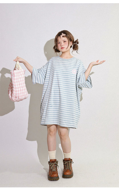 Kawaii Aesthetic Shirt Striped Short Sleeve Cotton Top 36562:518532