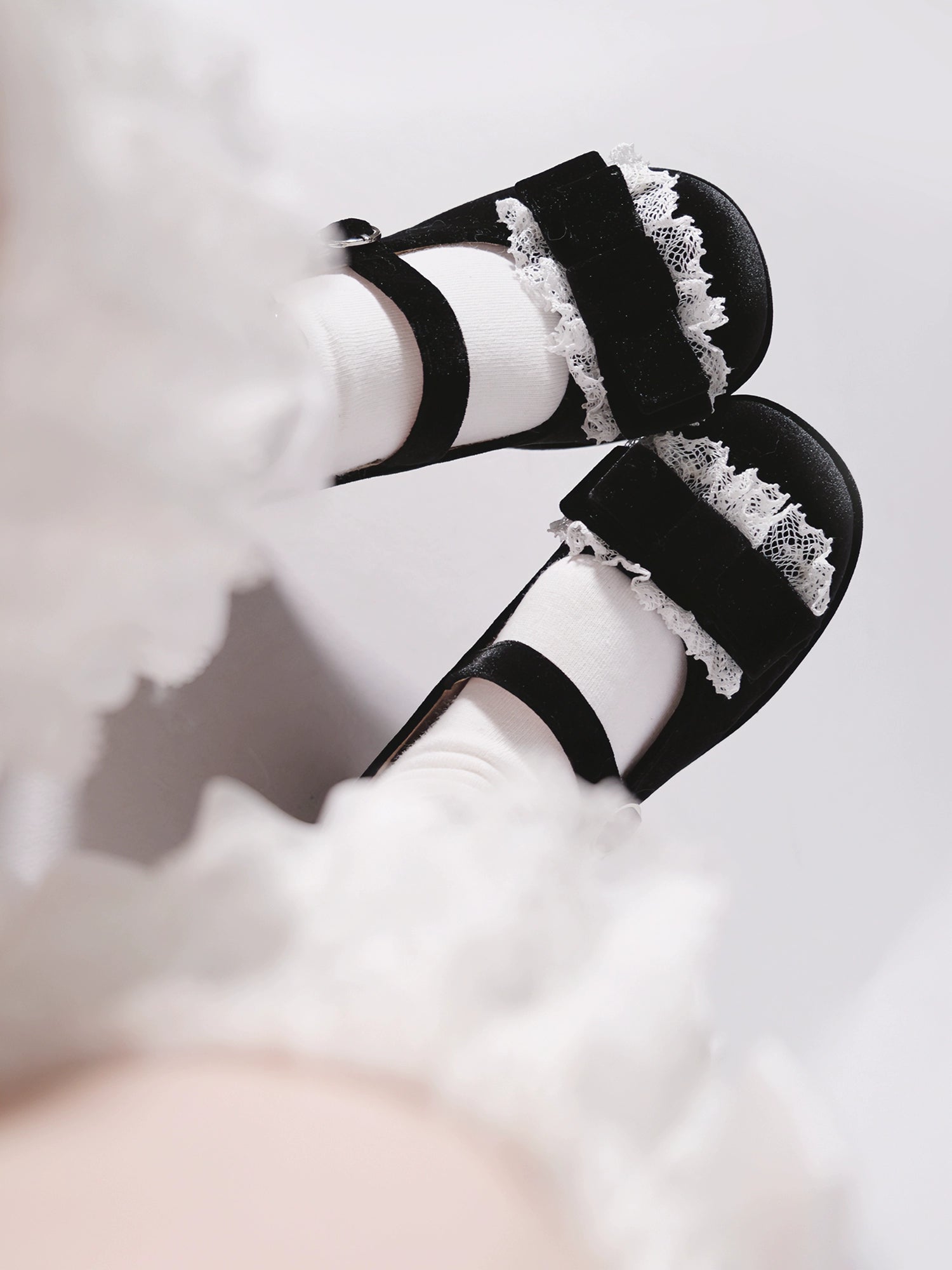 Lolita Shoes Round-Toe Platform Shoes With Velvet Bow 37132:552744