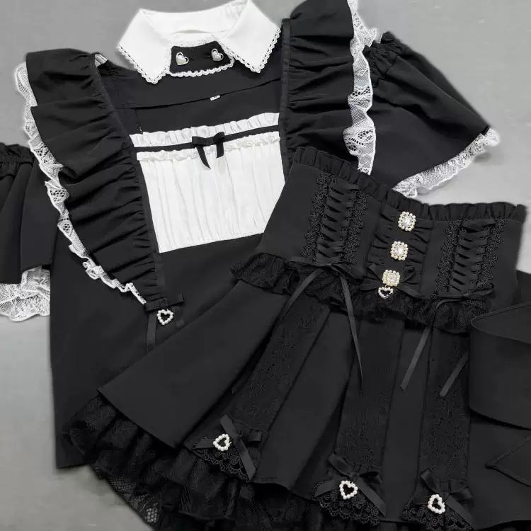 Jirai Kei Open-Shoulder Blouse, Detachable Collar 45844:865687