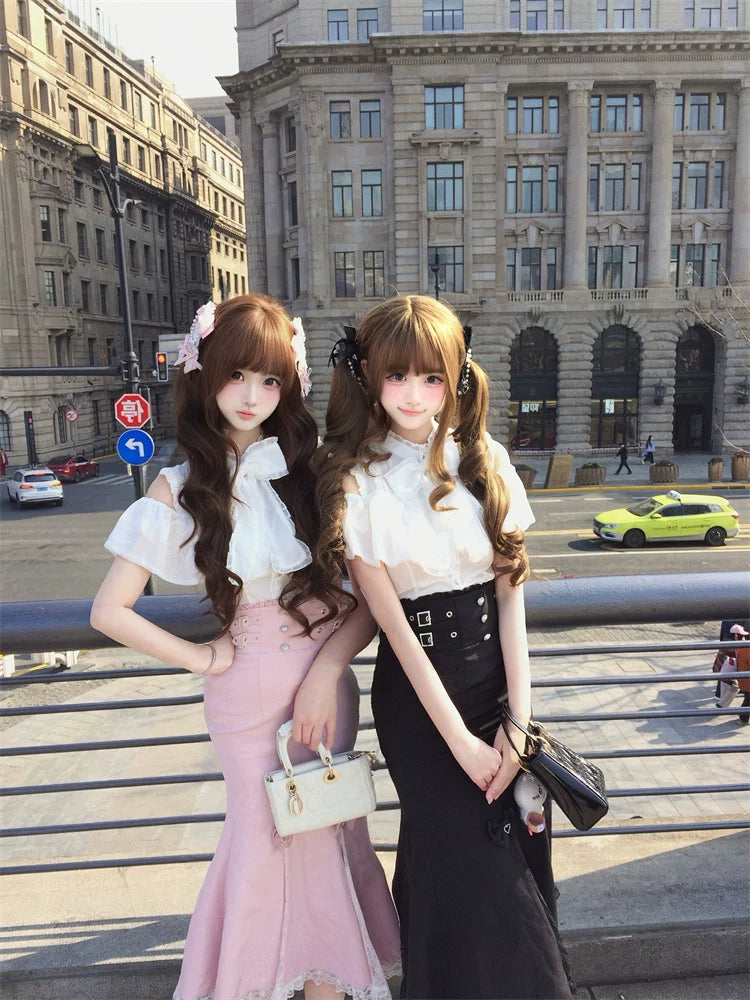Seiso Kei Mermaid Skirt Set, Open Shoulder Blouse 45577:855997