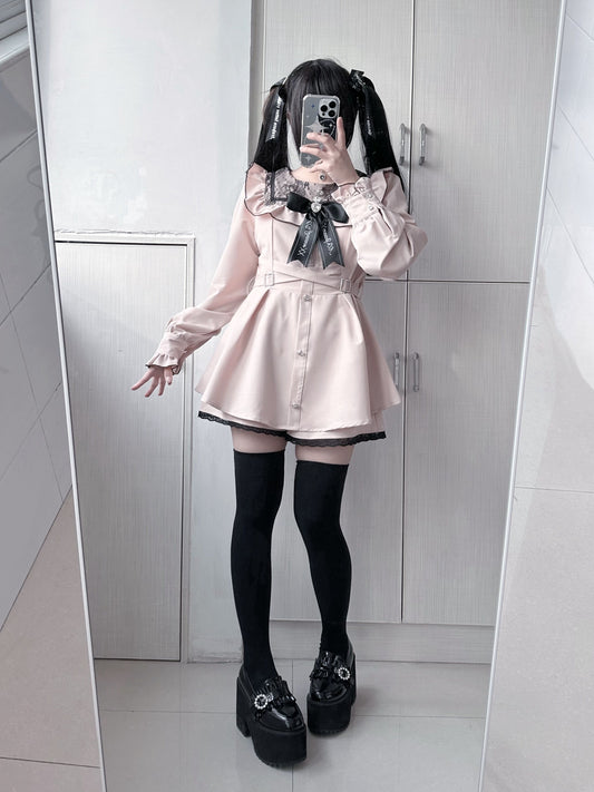 Jirai Kei Dress Square Collar Shorts Set Multicolor (Large Small) 33998:478898