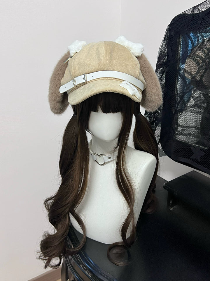 Kawaii Hat Brown Puppy Ear Hat Subculture Beret 40312:660060