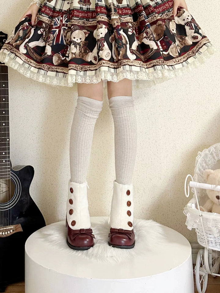 Lolita Boots Sock Mary Jane Shoes Low Heel Shoes Black Brown 32654:408036 32654:408036