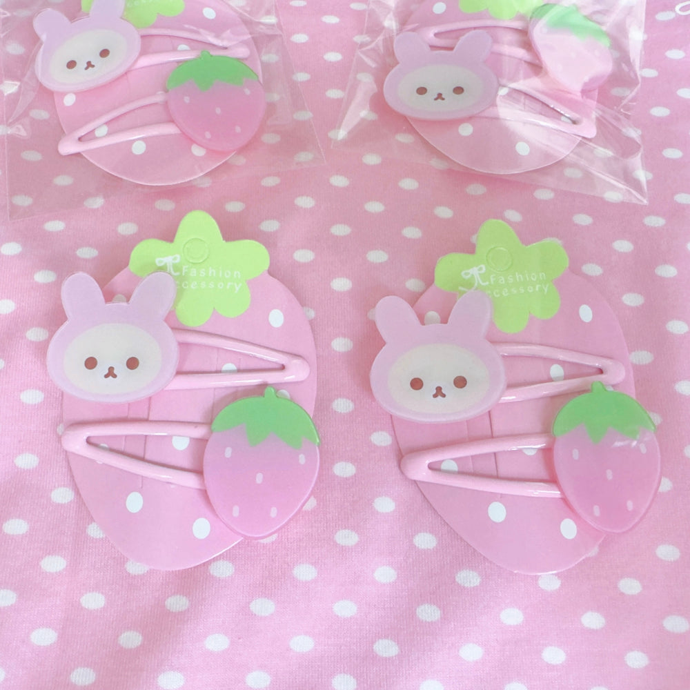 Kawaii Hairpin Bunny & Bear Hair Clips Pink Lolita Headdress 42692:749450