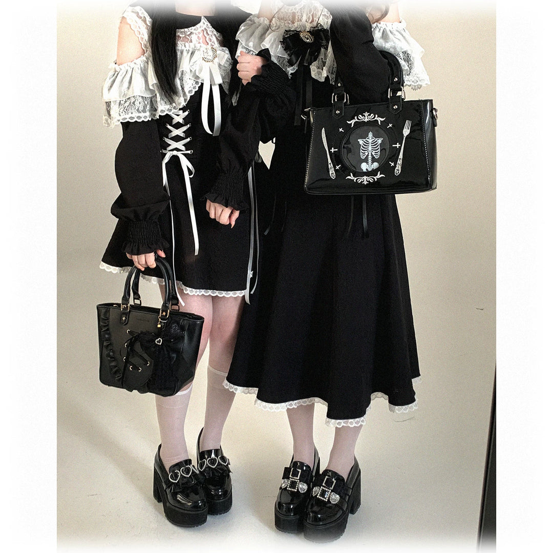 Elegant Long Open-Shoulder Dress, Subtle Floral Pattern 44473:809667