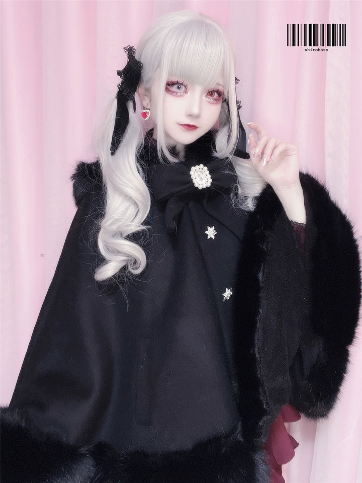 Jirai Kei Coat Cat Ear Hood Coat Winter Wool Cape Jacket 40958:702680