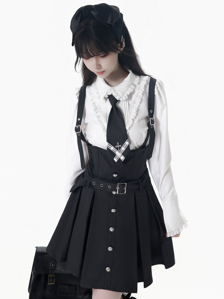 JK Uniform Striped Blazer, Blouse and Pleated Skirt 44171:800191