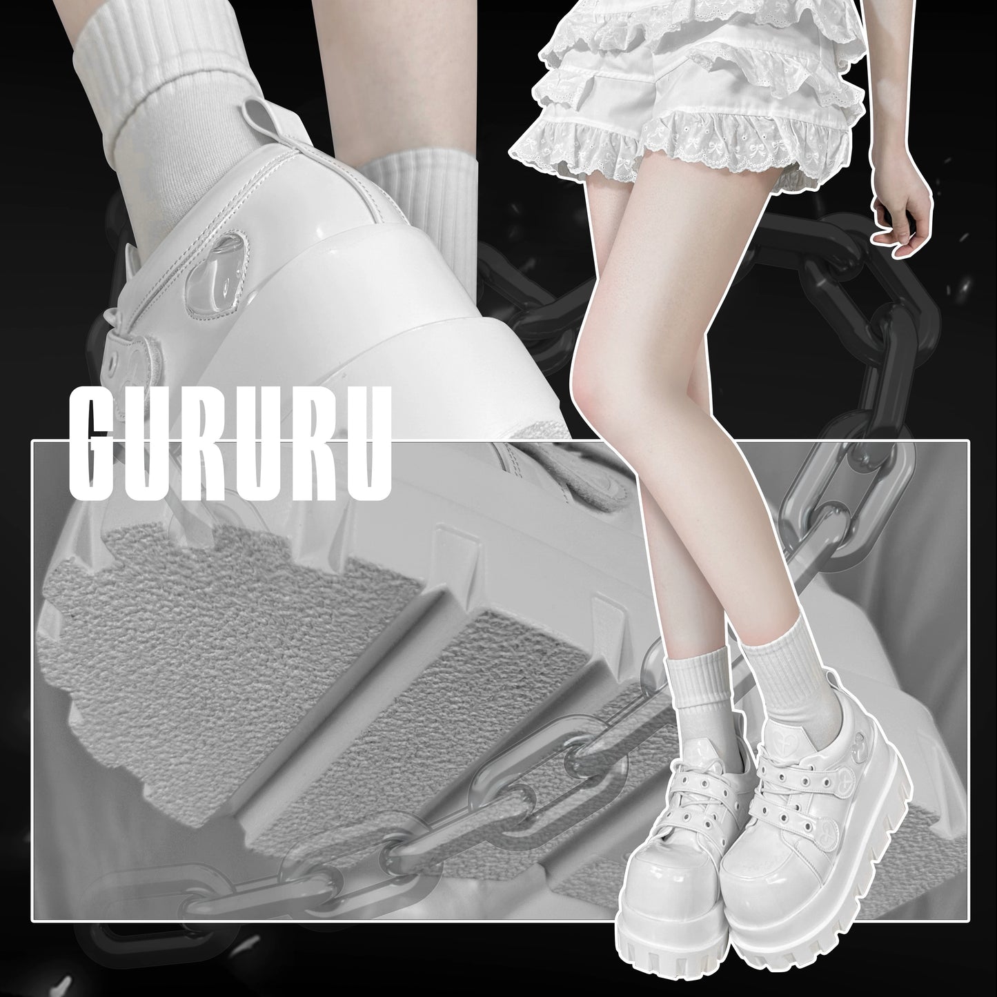 Jirai Kei Punk Fashion Cross Platform Shoes 4Colors 28958:344158