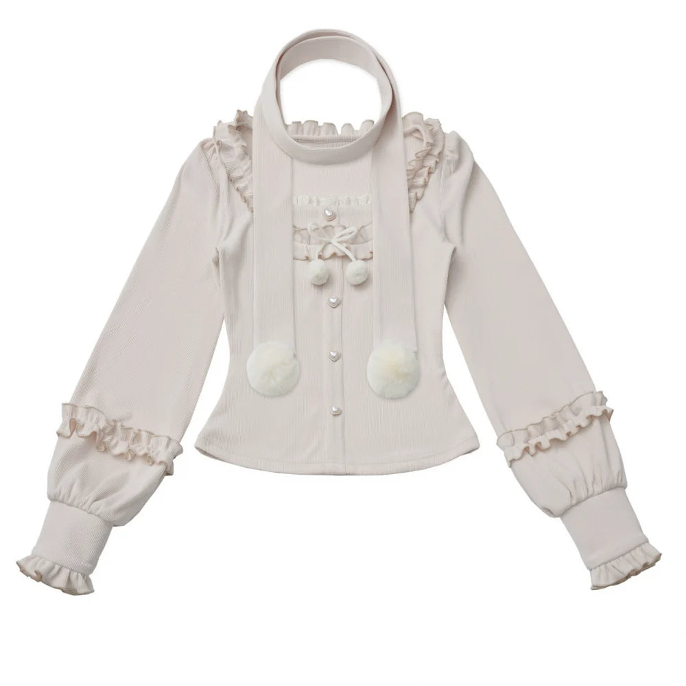 Winter Plaid Suspender Bubble Skirt, Bear Ear Plush Cape (L M S) 45991:872149