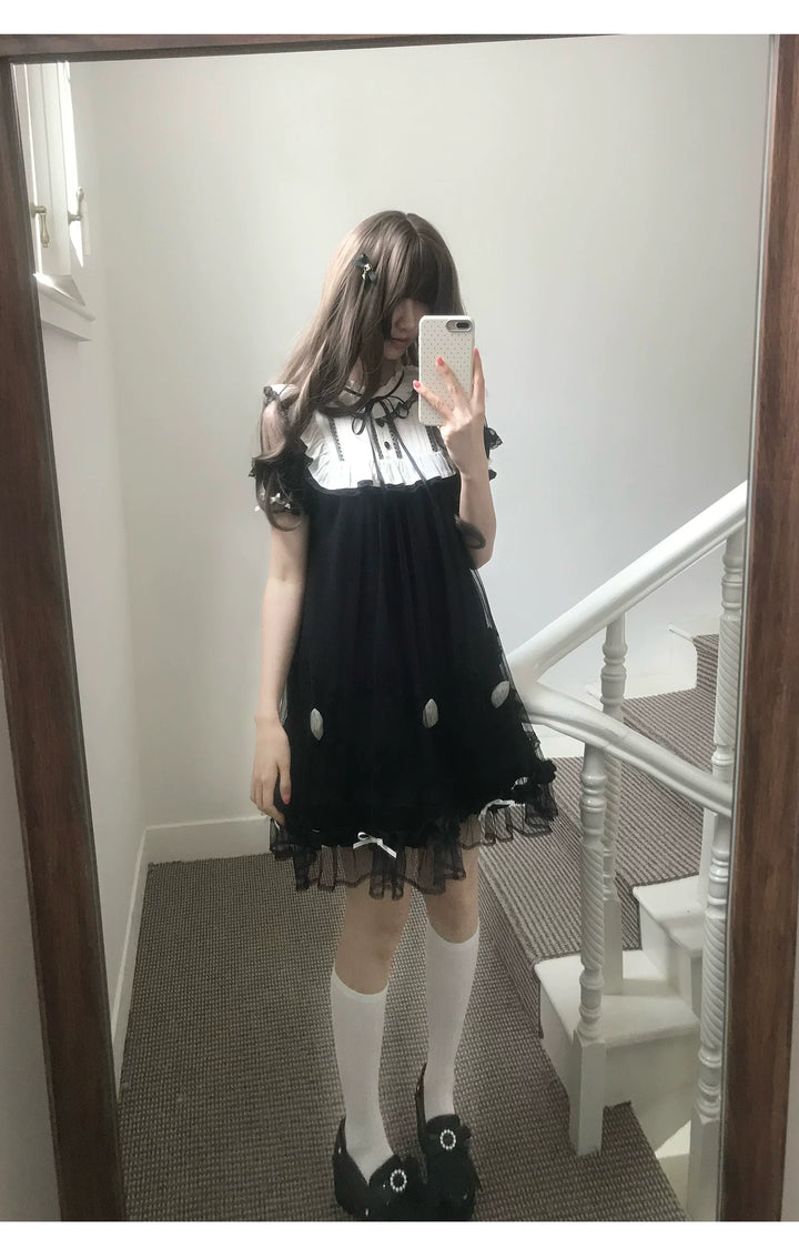 Japanese-style Tulle Dress, Detachable Strawberry Accent 45345:848959