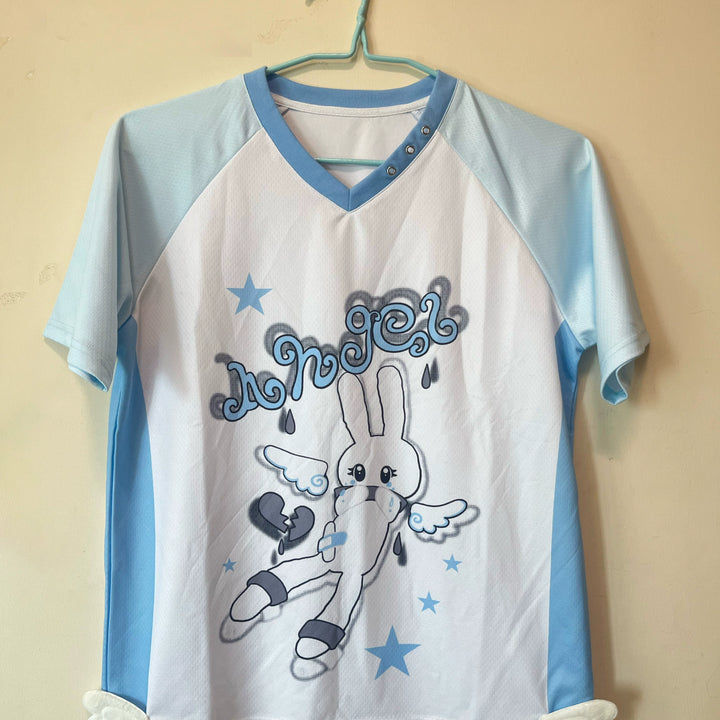 Angel Bunny Tenshi Kaiwai T-shirt, Jersey-Inspired Style (L M) 43506:778618