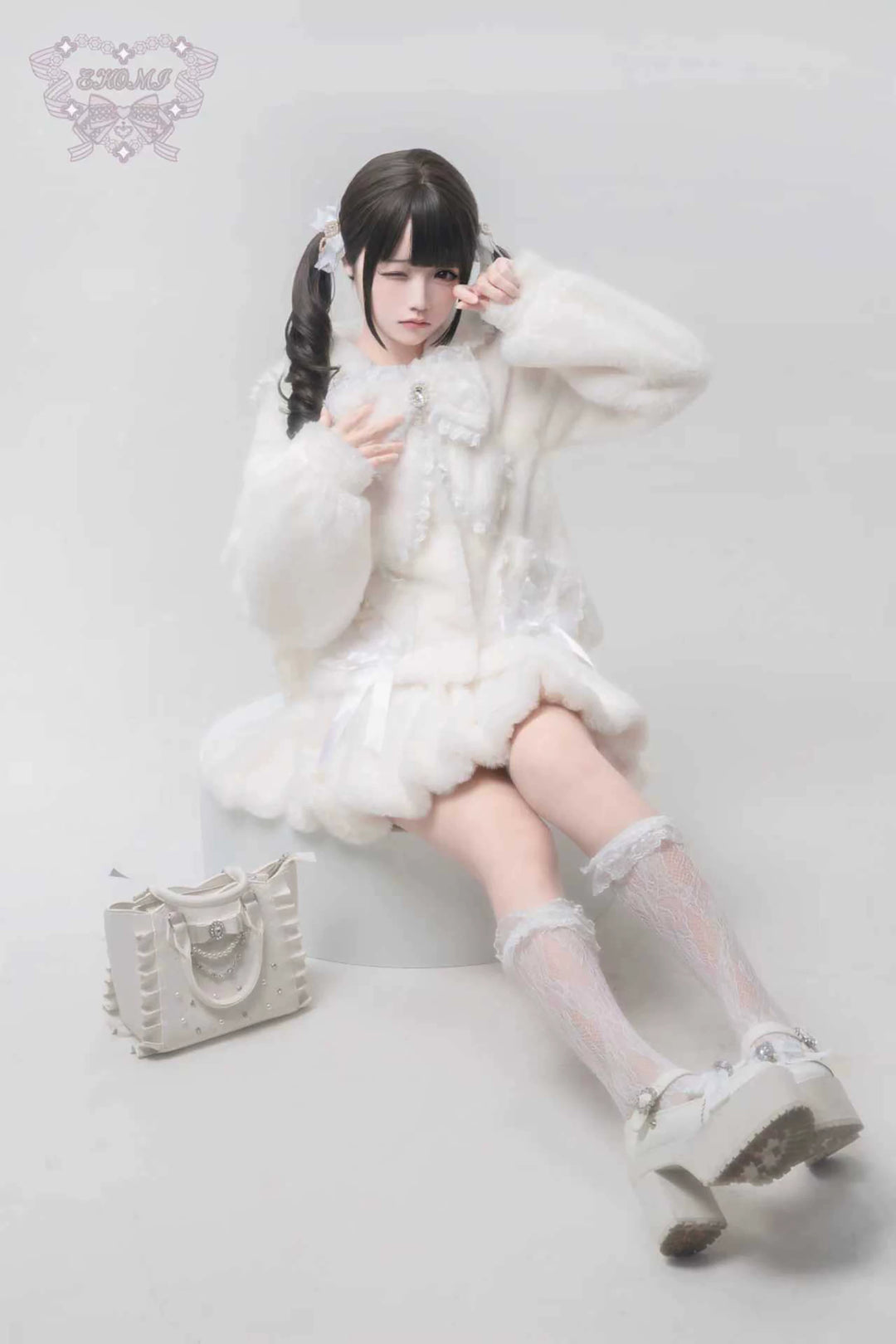 Ryousangata Winter Bunny Ear Hooded Coat Outfit 44590:814020