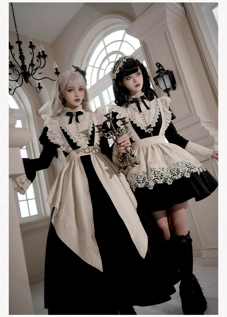 Gothic Dress Set Nun Black Short And Long OP Dress 39468:637570