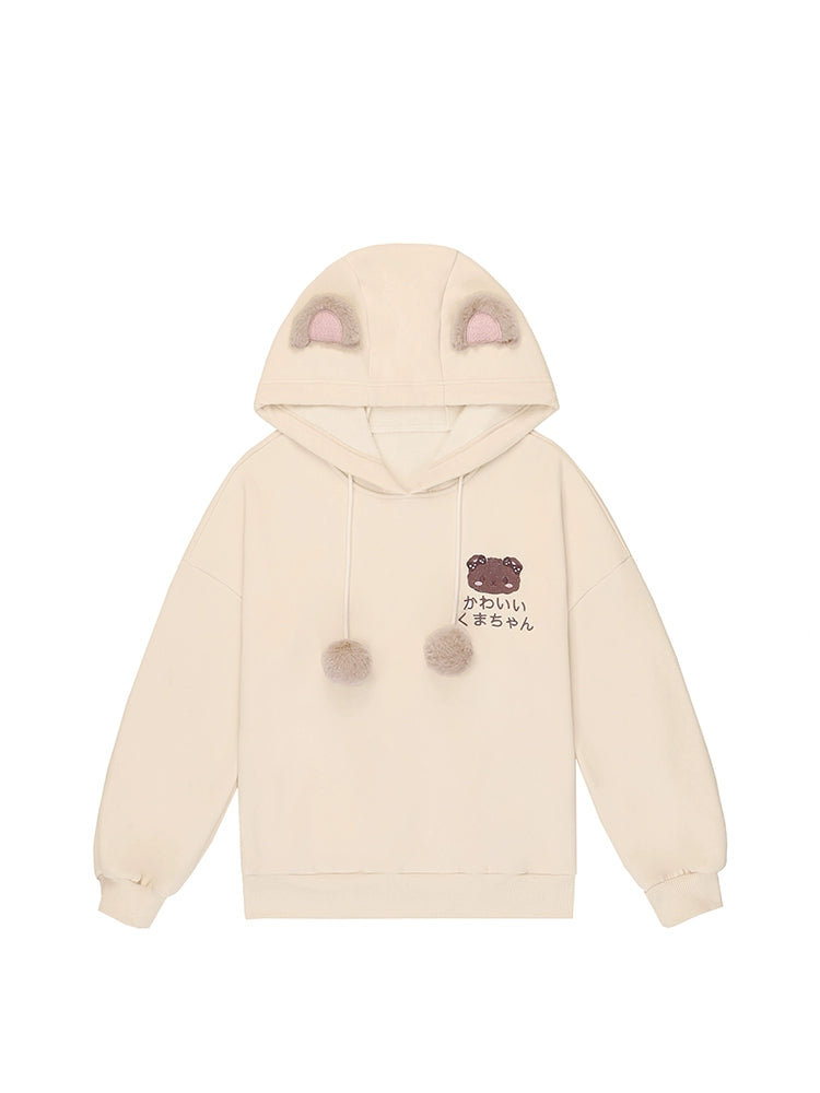 Kawaii Fashion Fluffy Bunny Bear Overalls Hoodie Bear Bag (M S) 22628:333454