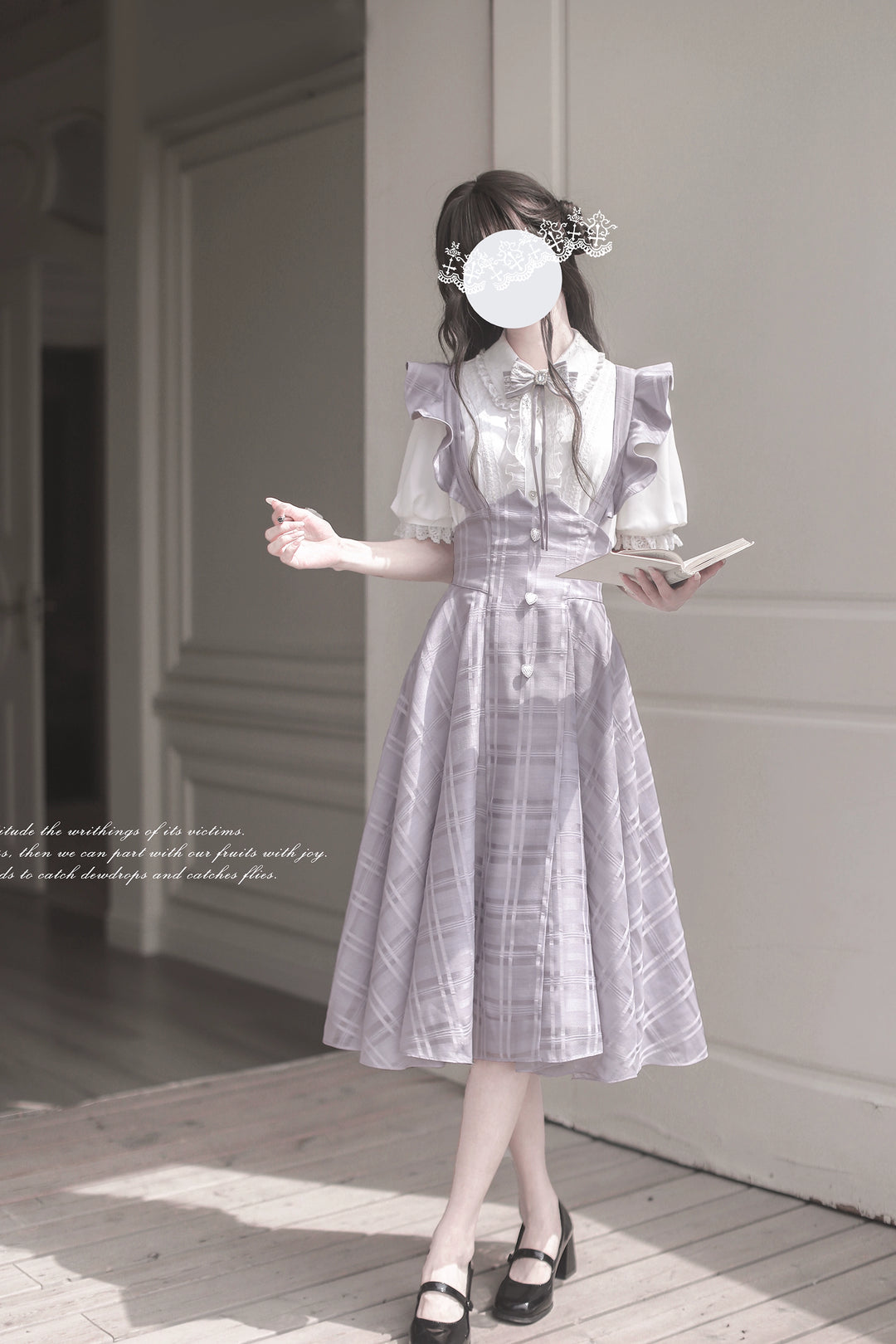 Ryousangata Inspired Jumper Dress Set, Heart-Shaped Buttons 43502:778426