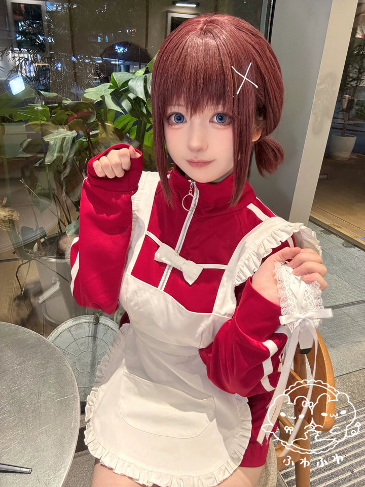 Red Jersey Outfit, Sporty Jacket & Elastic Waist Pants 44860:827119