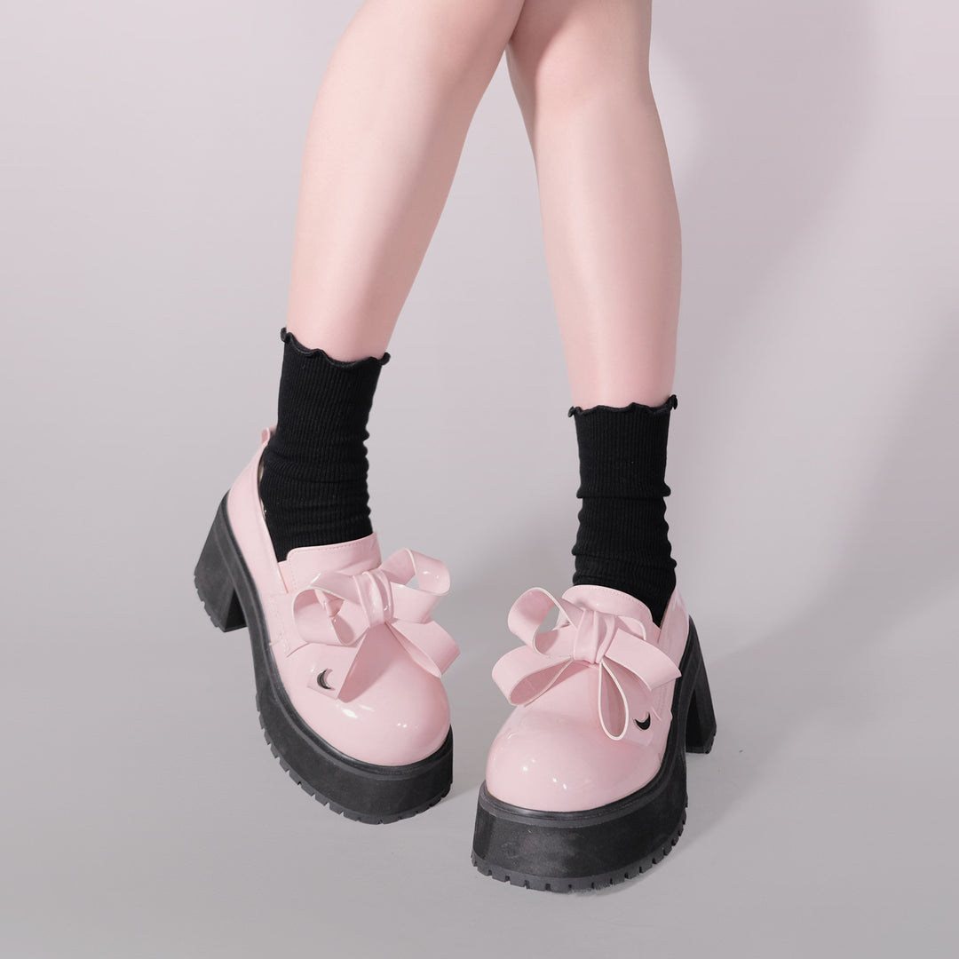 Jirai Kei Black Pink Purple White Bow Shoes Clip 21894:335242