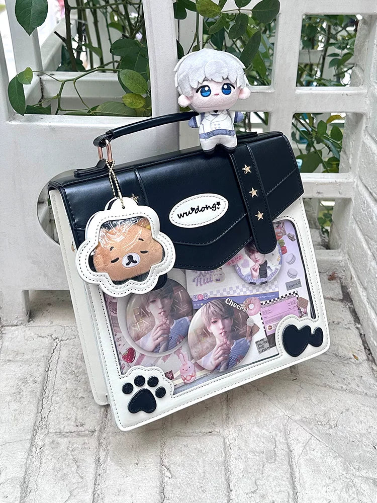 Cat Paw Ita Bag, Backpack with Clear Window 45421:848397