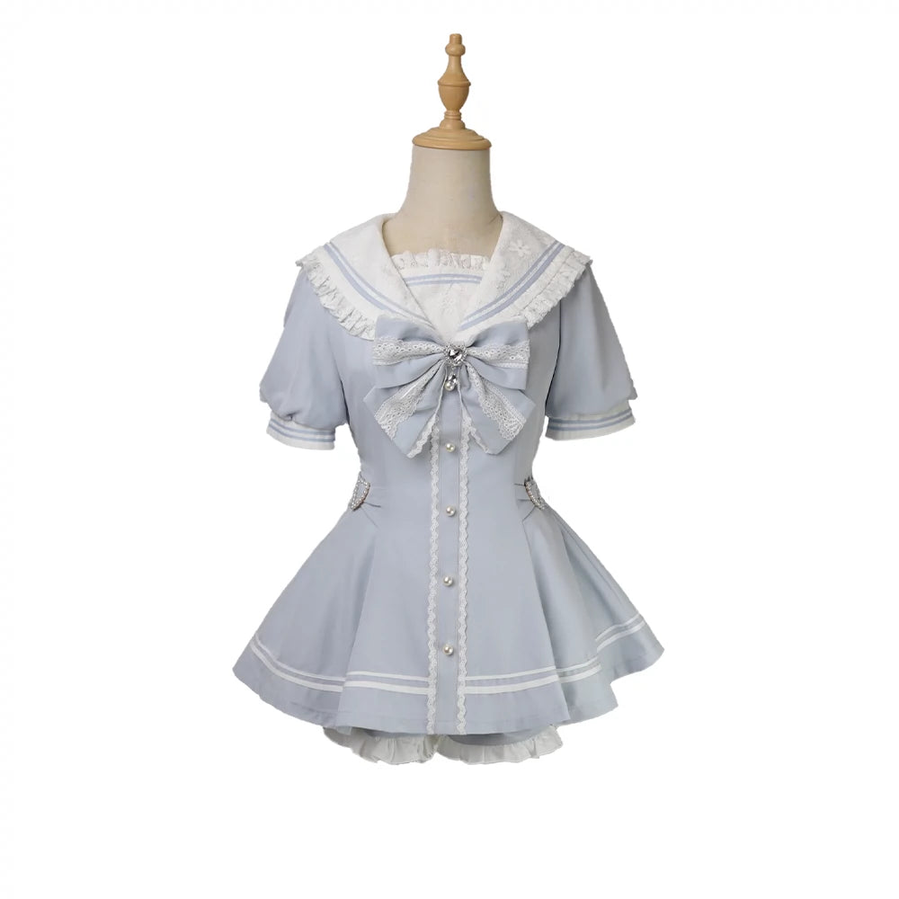Jirai Kei Set Up Dress Short Sleeve Outfit Set Multicolor (Pre-order / 2XL L M S XL) 37458:560204