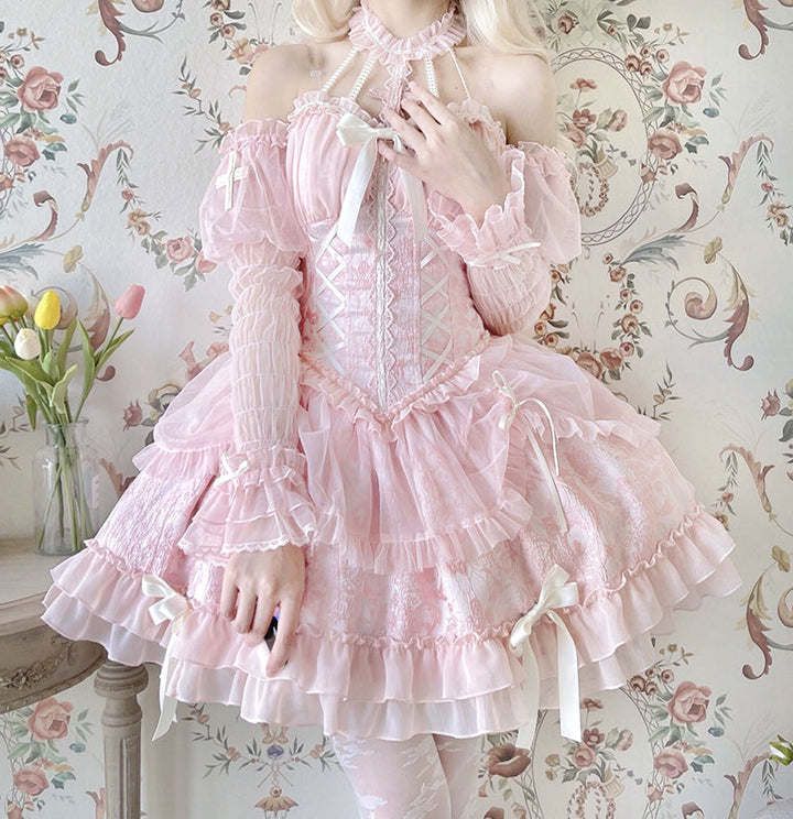 Gothic Lolita Dress Cross-Hime Halterneck Lolita Jumper Dress 35062:478493 35062:478493