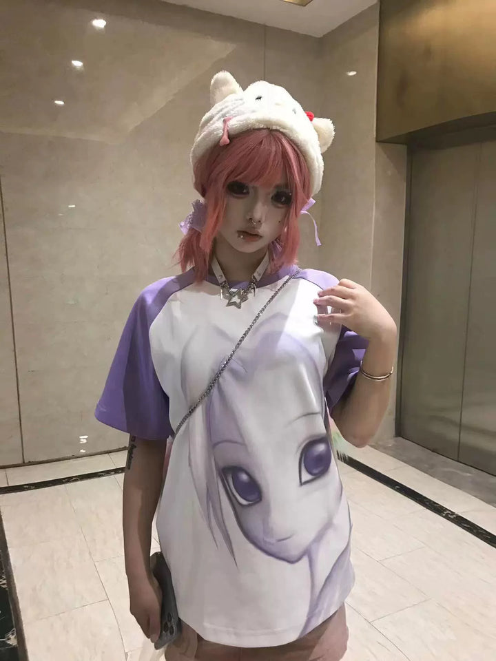 Subculture T-Shirt Unisex Loose T-Shirt Anime print Top 37714:584370