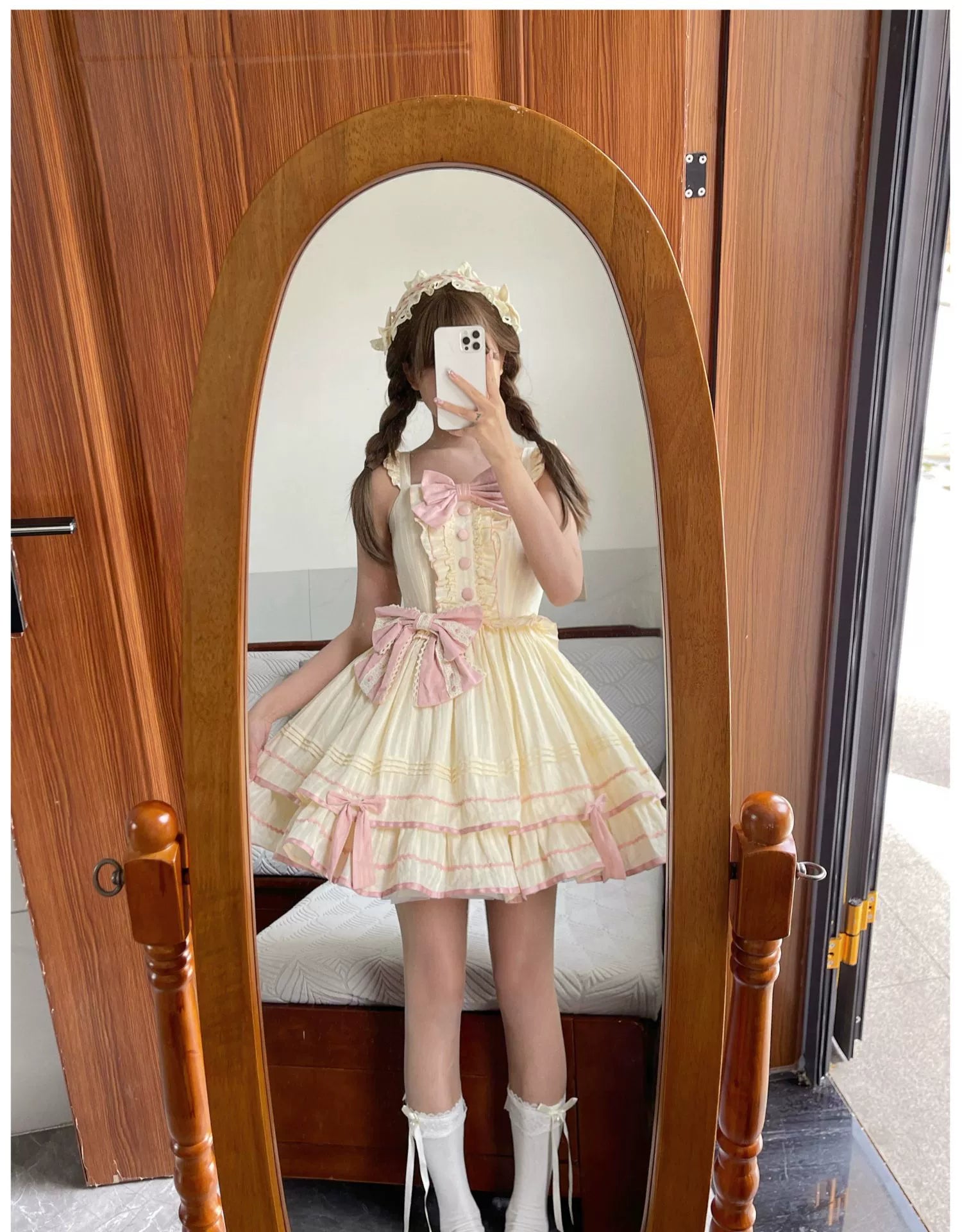 Sweet Lolita Dress Doll Lolita Dress Peter Pan Collar Cotton Dress (L M S) 37290:555934
