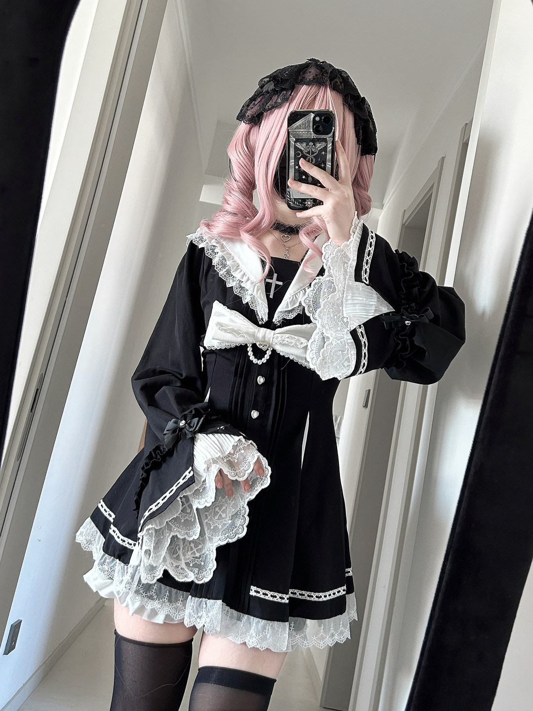 Jirai Kei Hime Sleeves Dress, Pocketed Shorts 44215:808490