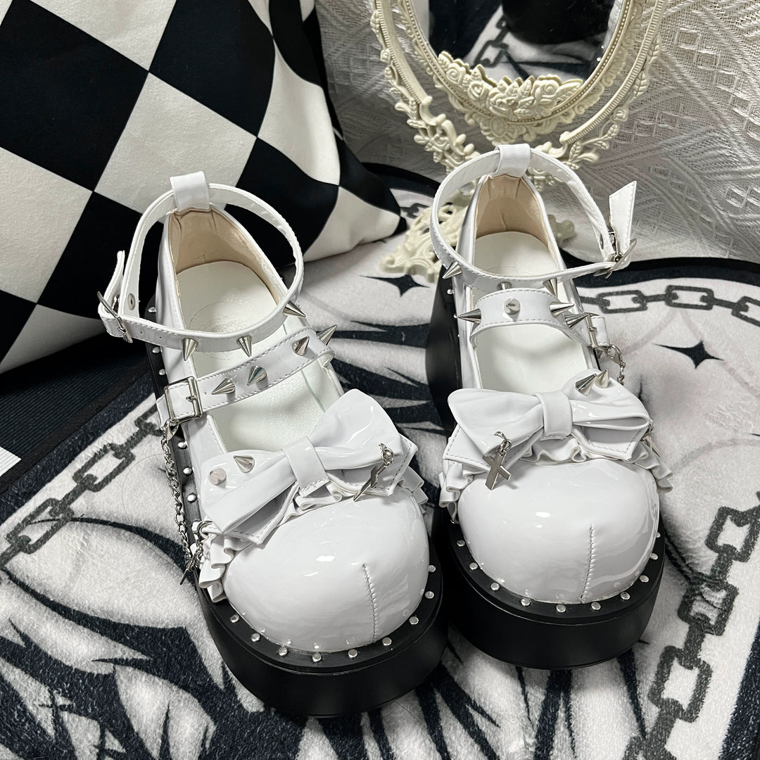 Y2K Shoes Punk Gyaru Fashion Platform Shoes Round-toe 38260:593498