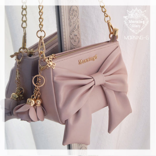 Sweet Pink Blue Black Red Brown Crossbody Bag With Bow Tie (Pink) 21912:331206