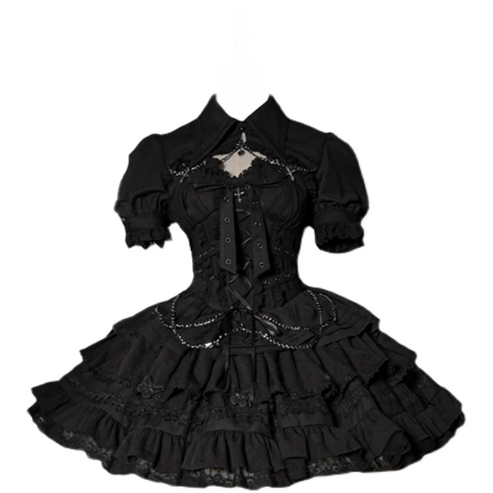 Gothic Lolita Dress Sweet Short Jumper Dress 38332:610814