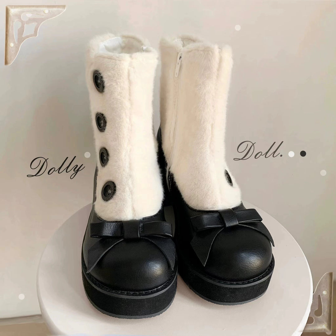 Lolita Boots Sock Mary Jane Shoes Low Heel Shoes Black Brown 32654:407994 32654:407994