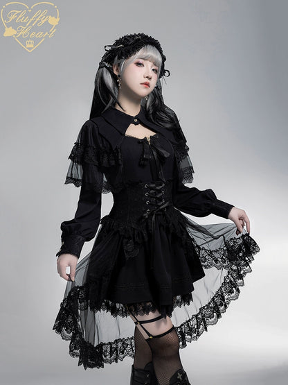 Jirai Kei Dress Decorative Waist Cincher Overskirt 36968:545254