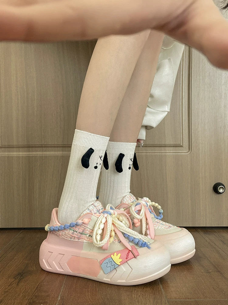 Kawaii Pink Blue Purple Shoes Pastel Platform Sneakers 31750:372514 31750:372514