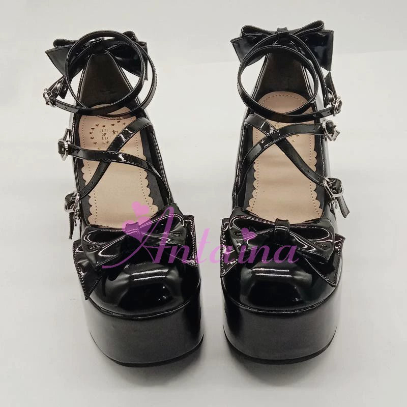 Kawaii Fashion Bow Tie Platform Shoes 7Colors 22804:338328