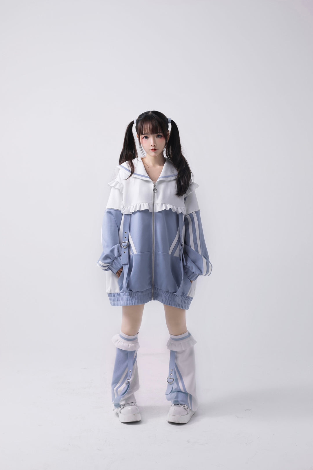 Tenshi Kaiwai Hoodie Sailor Collar Sweatshirt Leg Warmer 34896:481112