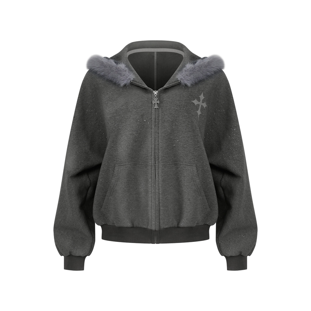 Shiny Hooded Jacket Outfit, Ear Accents (M S XS) 44079:796076