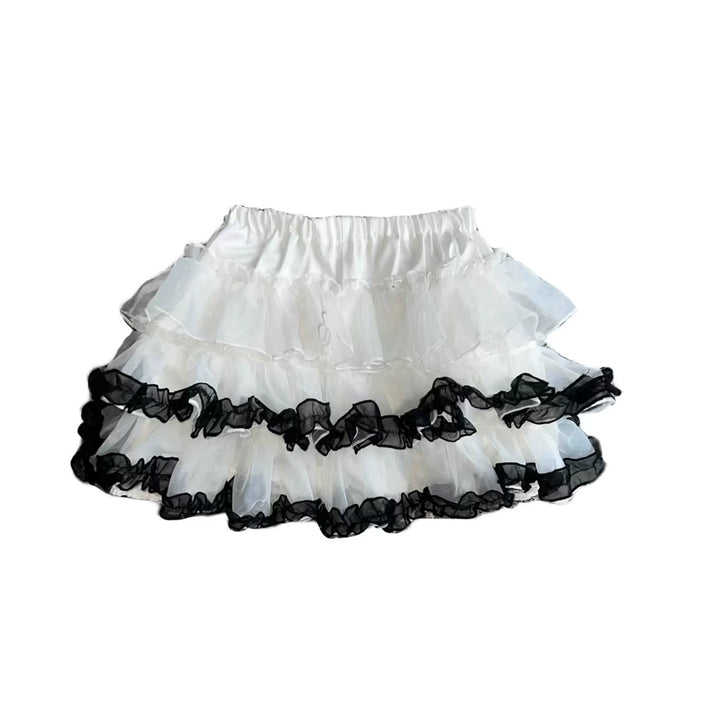 Subculture T-shirt Gyaru Off-shoulder Top Puffy Skirt (L M S) 36588:559608