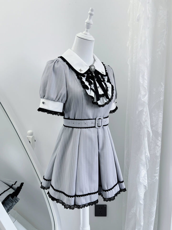 Maid Style Jirai Kei Dress Set, Pocketed Shorts + Apron 43439:778391