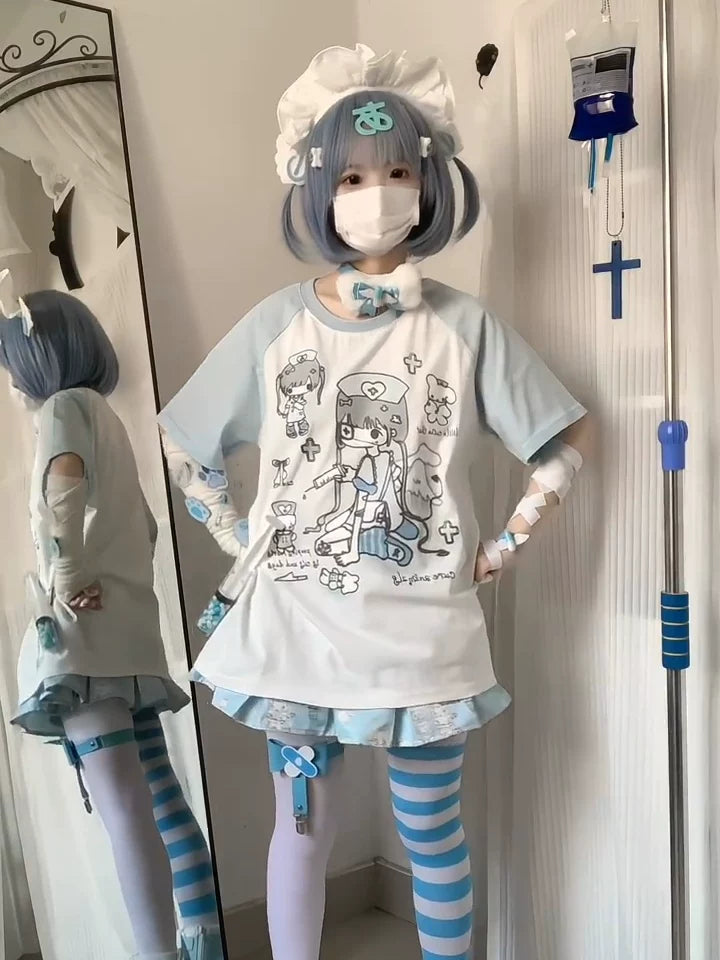 Summer Tenshi Kaiwai T-shirt, Front Nurse Print 45472:850139