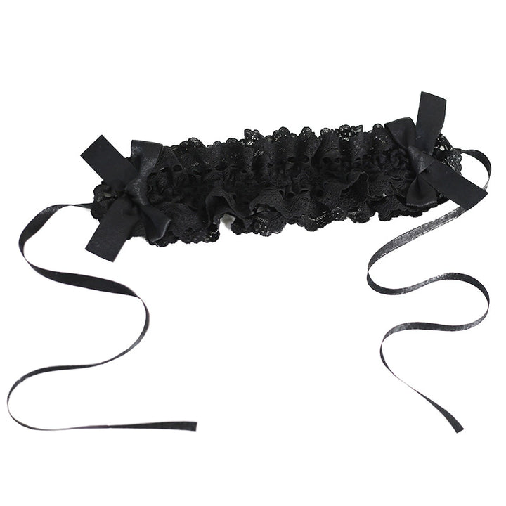 Gothic Lolita Headdress Bow Headband Lace Hairband (Black) 39648:635318