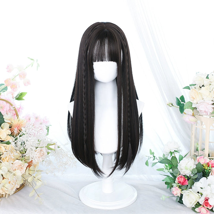 Lolita Wig Long Curly Hair And Straight Bang Multicolors 35930:507136 35930:507136