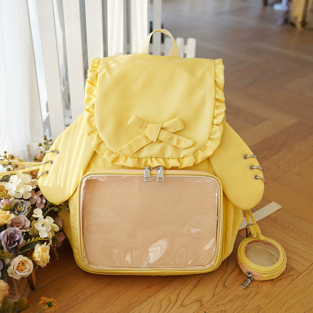 bunny ears leather backpack Kawaii Itabag Dual-Shoulder Backpack Bunny Ear Bag – Honey Wardrobe