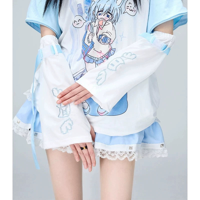 Tenshi Kaiwai Flared Leg Warmers, Wing Embroidery 45465:851466