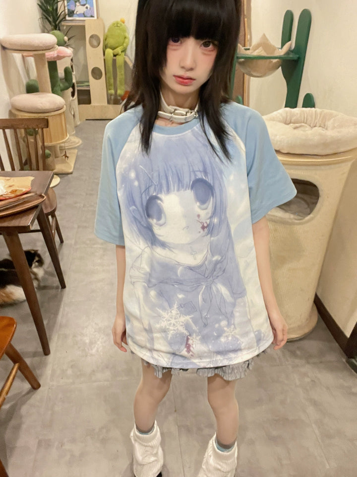 Jirai Kei T-shirt Water Color Top Short Sleeve T-shirt 37716:584304