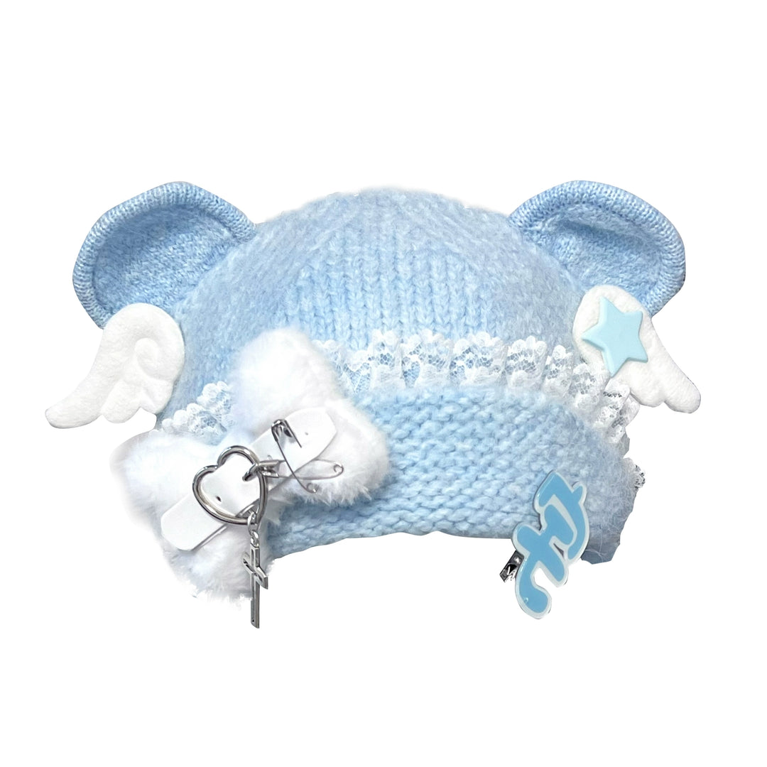 Y2K Knitted Hat Bear Ear Hat Cute Subculture Hat 41738:712284