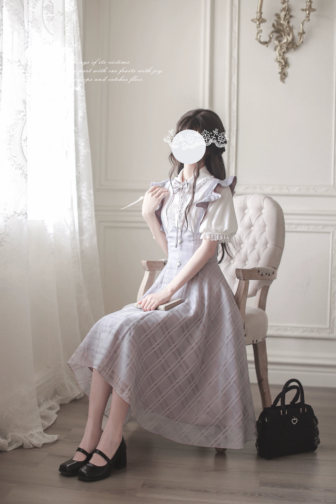 Ryousangata Inspired Jumper Dress Set, Heart-Shaped Buttons 43502:778425