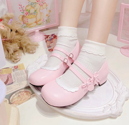 Lolita Shoes Round Toe Sweet Shoes Low Heel 37028:556650