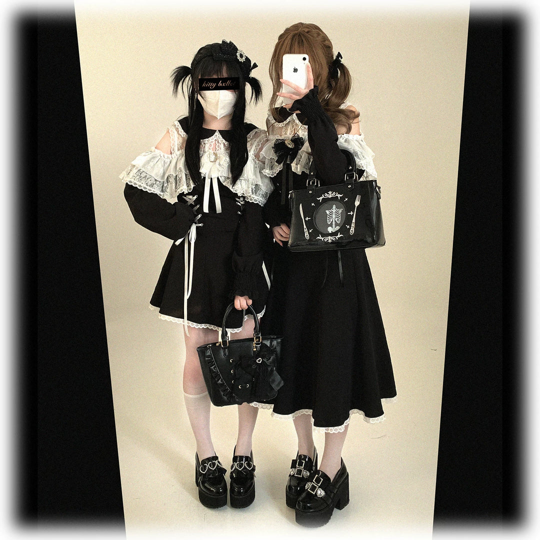 Elegant Long Open-Shoulder Dress, Subtle Floral Pattern 44473:809649