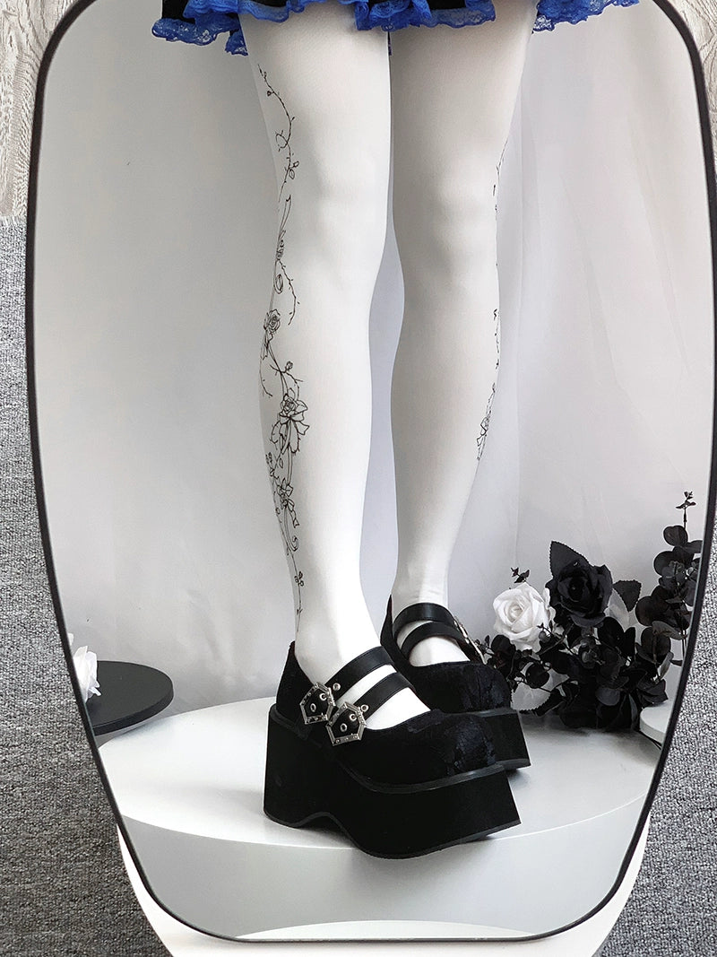 Black Red Platform Shoes Mary Jane Shoes 29728:367910 29728:367910